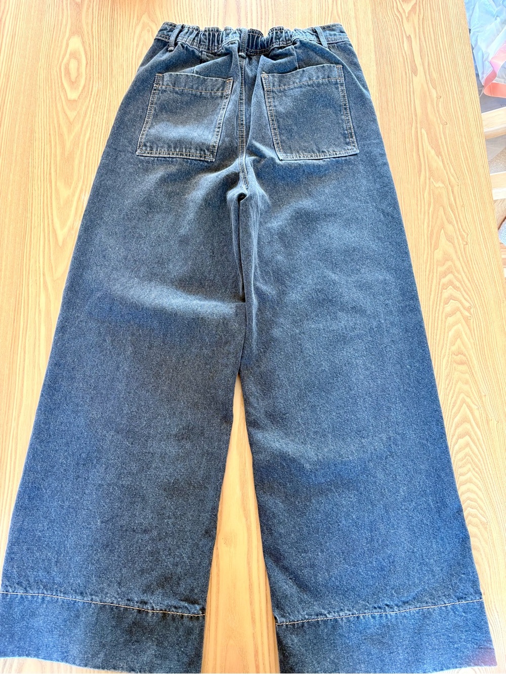 New In Wide Leg Jeans Washed Black High Rise Seamed Denim M - Picture 2 of 4